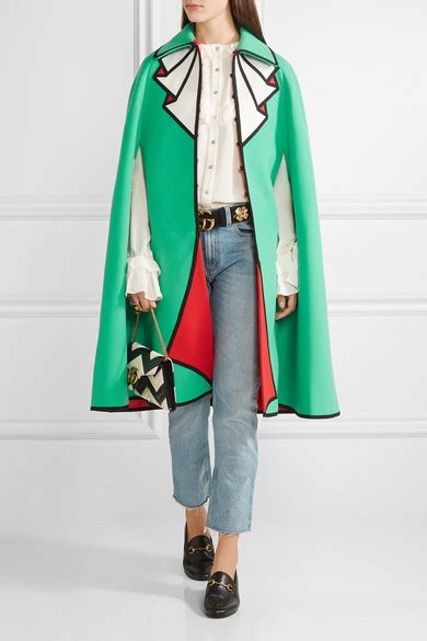 gucci printed wool felt cape|Designer Luxury Ponchos & Capes for Women .